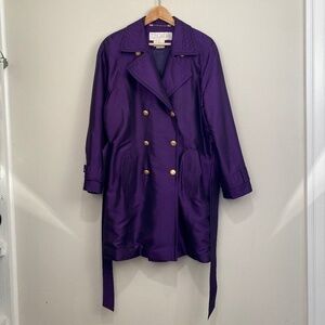 Vintage 80s Escada Margaretha Ley Lightweight Purple Trench Coat